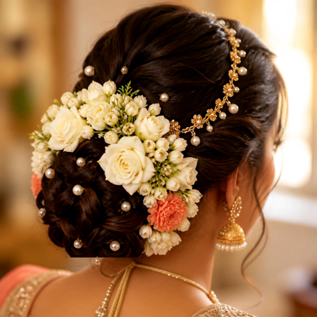 Bridal Hair & Flowers Detail